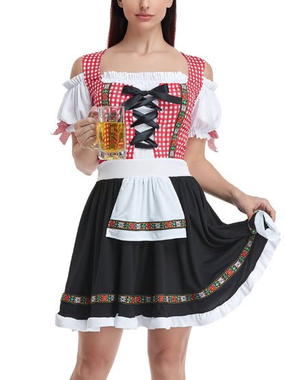 Klassisches kariertes Dirndl aus Leinenmix – Anna