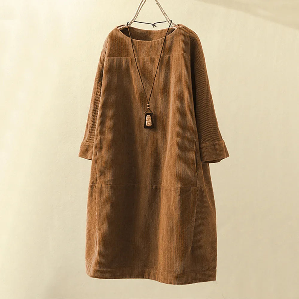 Amelia - Comfortable corduroy dress for women 