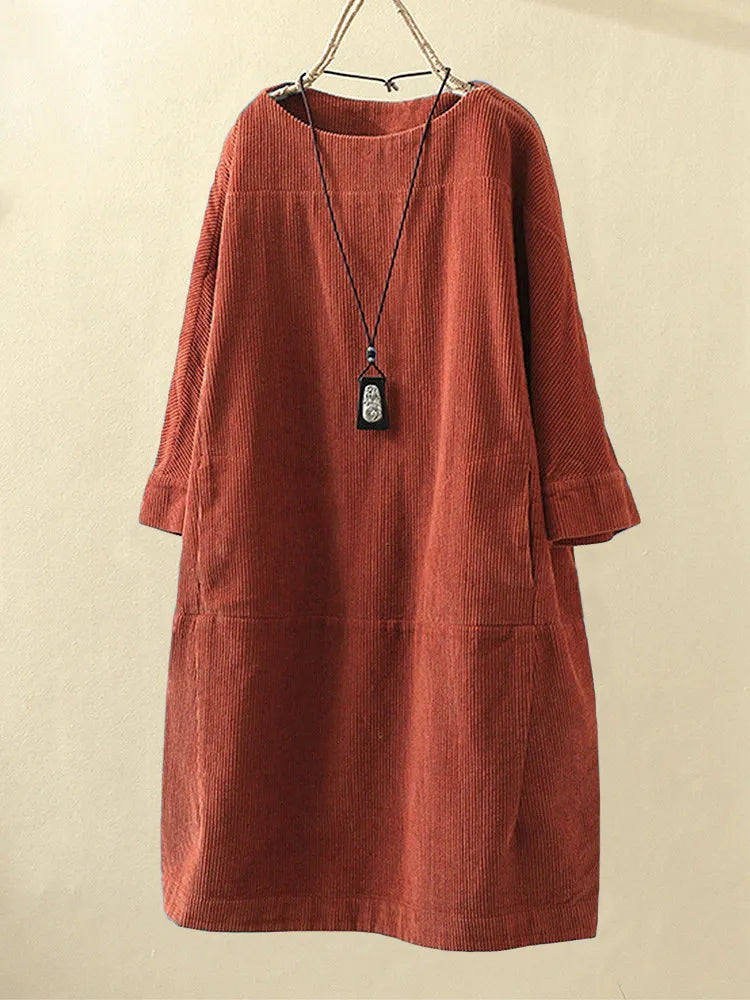 Amelia - Comfortable corduroy dress for women 