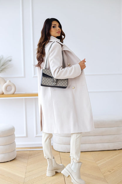 Double button wool coat for women Nina