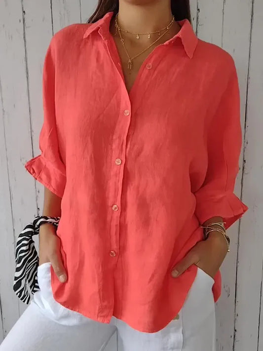 Nora - Comfortable linen blouse for women