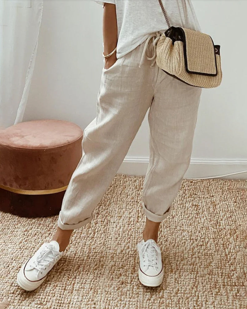 Light and stylish linen trousers for women - Sarah