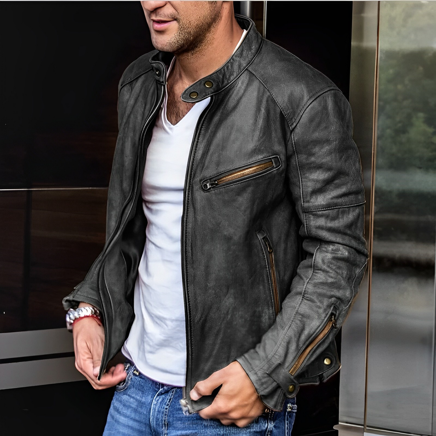 Dalton Leather Jacket Year-round style 