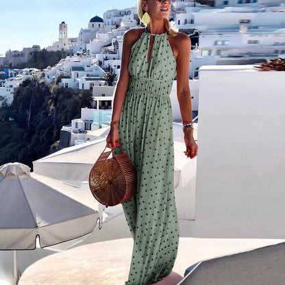 Boho maxi dress with halterneck Kae