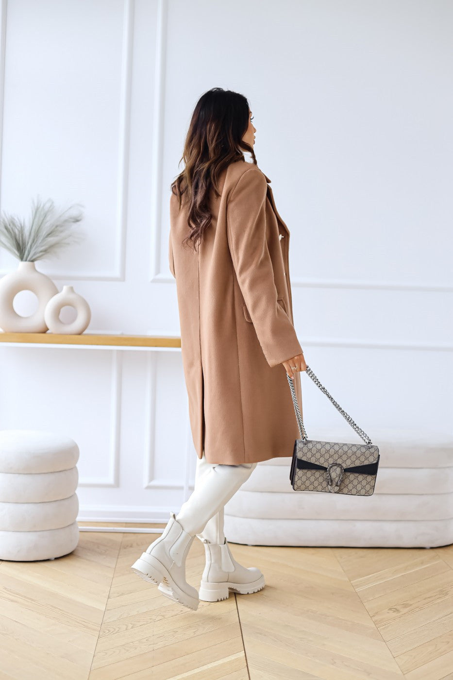 Double button wool coat for women Nina