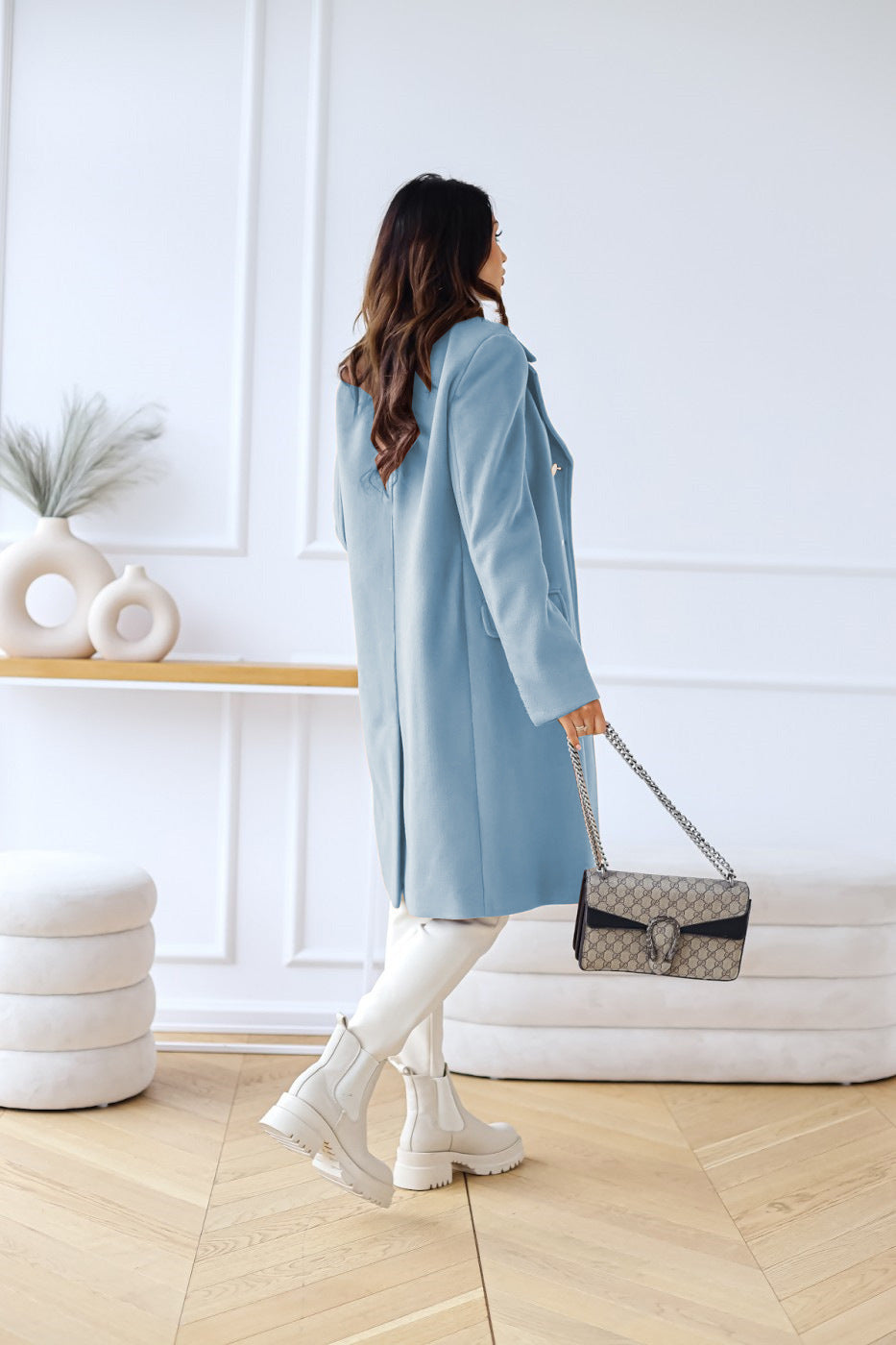 Double button wool coat for women Nina