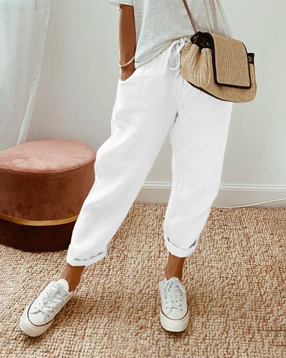 Light and stylish linen trousers for women - Sarah