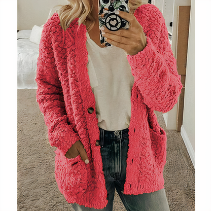 Cozy Plush Knitted Cardigan Karolina