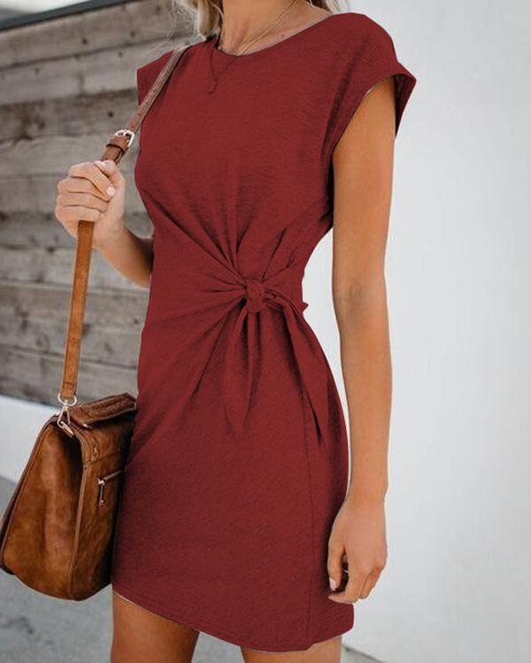 Federica - Modern midi dress with knot detail for women 