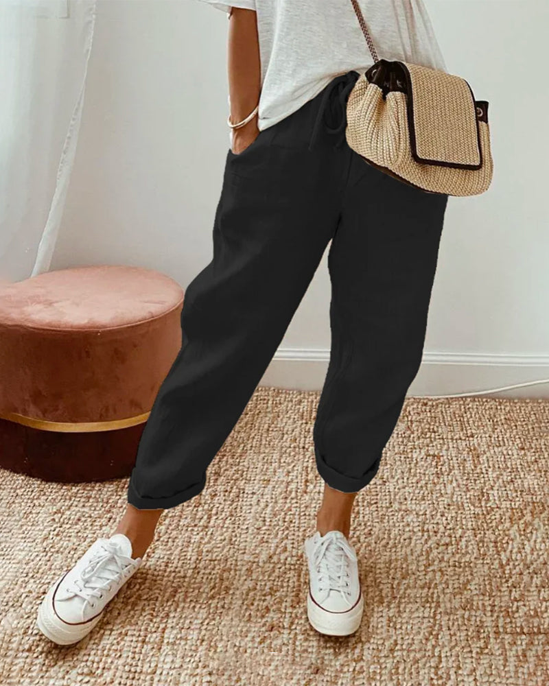 Light and stylish linen trousers for women - Sarah