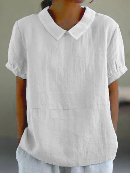 Casual summer blouse made of cotton and linen – Lara