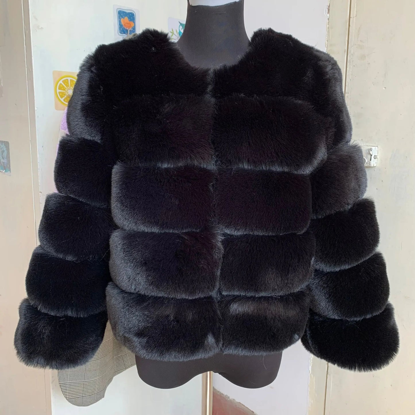 Fashionable Fur Winter Jacket for Women Sari