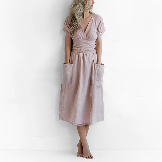 Claudia - Elegant midi dress in pastel colors for women