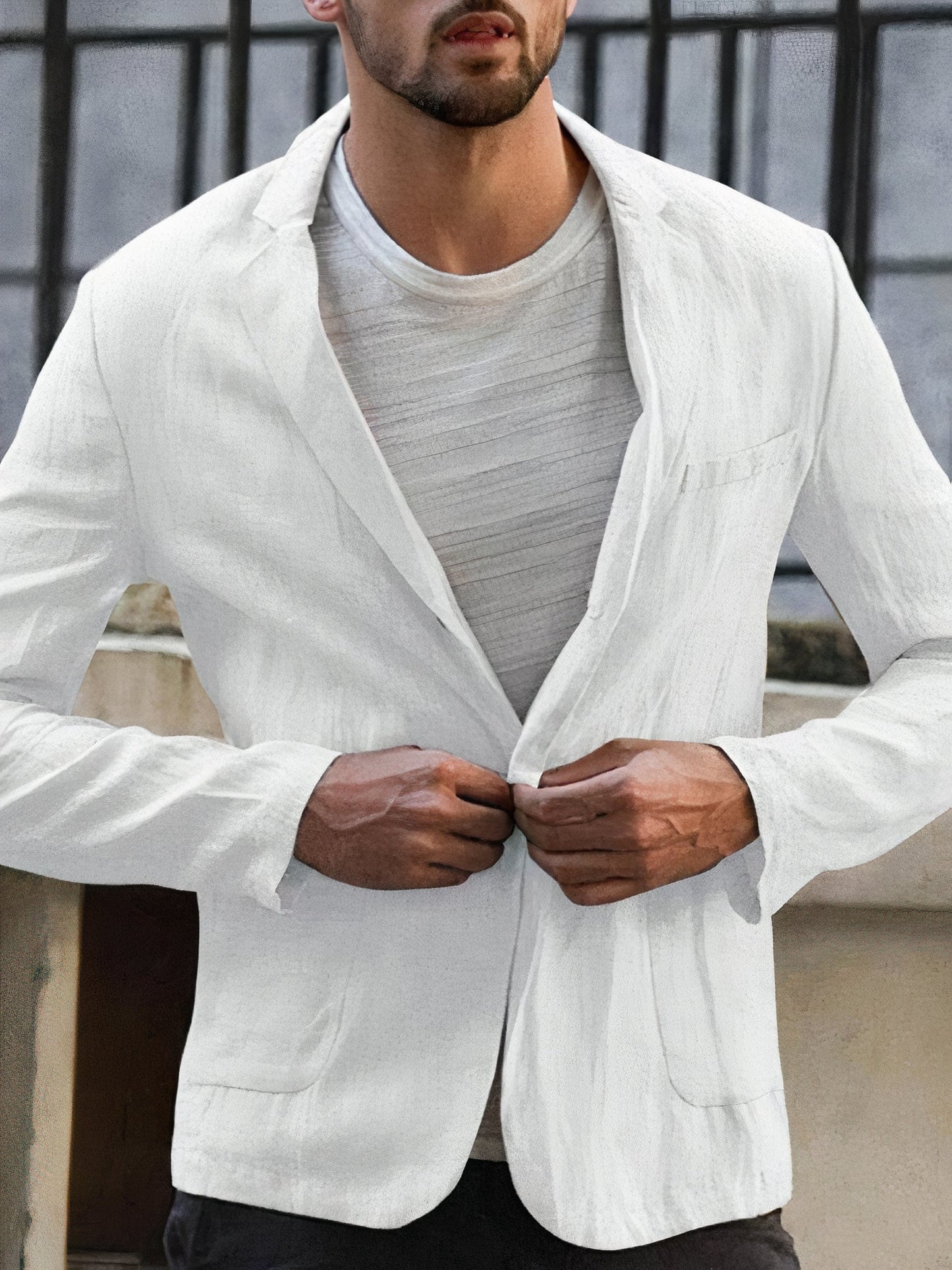 Modern linen jacket for men Alonso