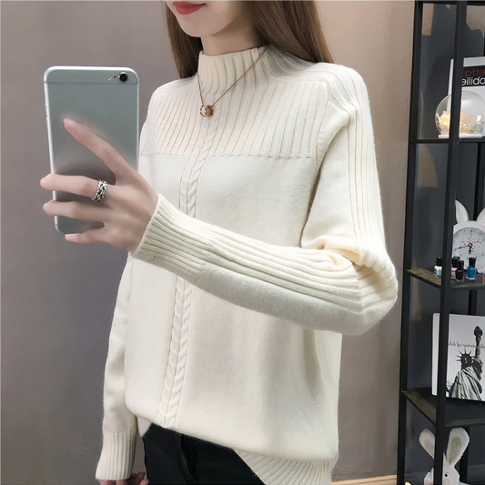 knitting pattern turtleneck sweater Anna