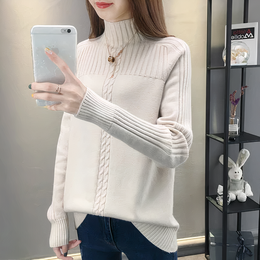 knitting pattern turtleneck sweater Anna