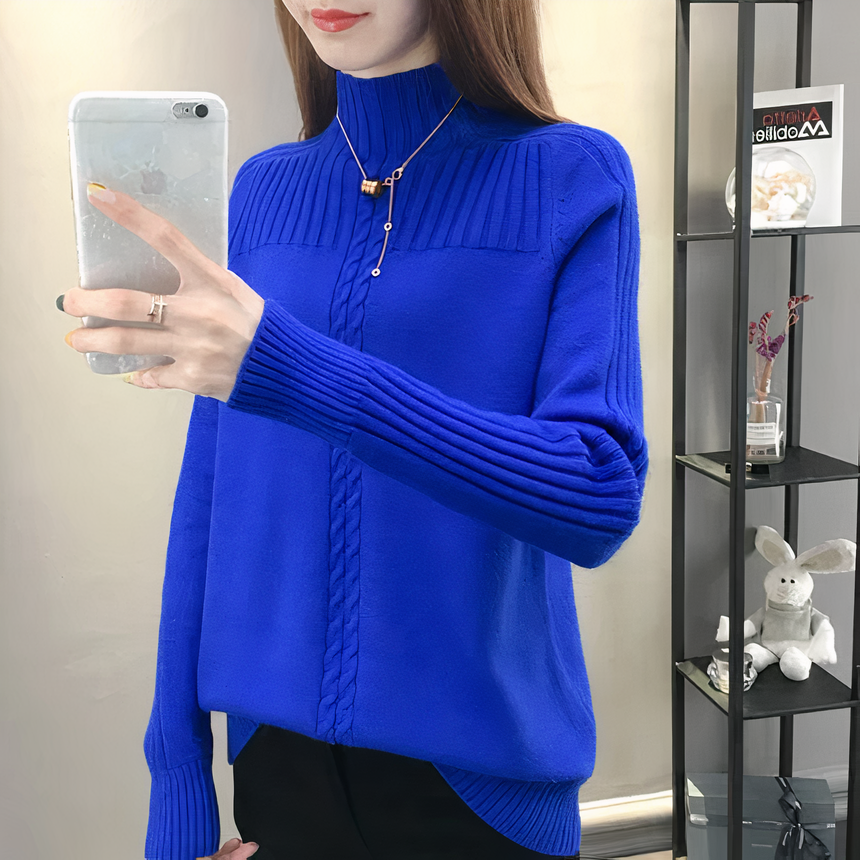 knitting pattern turtleneck sweater Anna