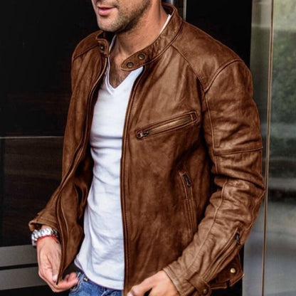 Elegant and weatherproof leather jacket Azlan