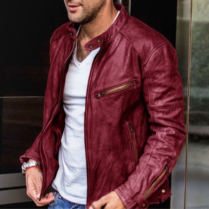 Elegant and weatherproof leather jacket Azlan