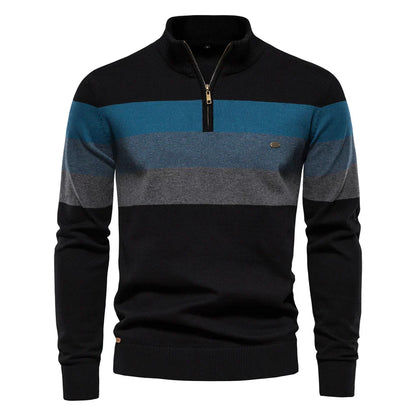 Men's Premium Striped Half Zip Sweater Stan