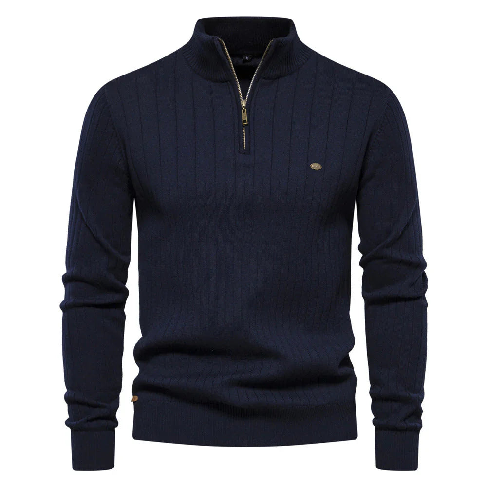 New Autumn Zip Sweater for Men Aiopeson