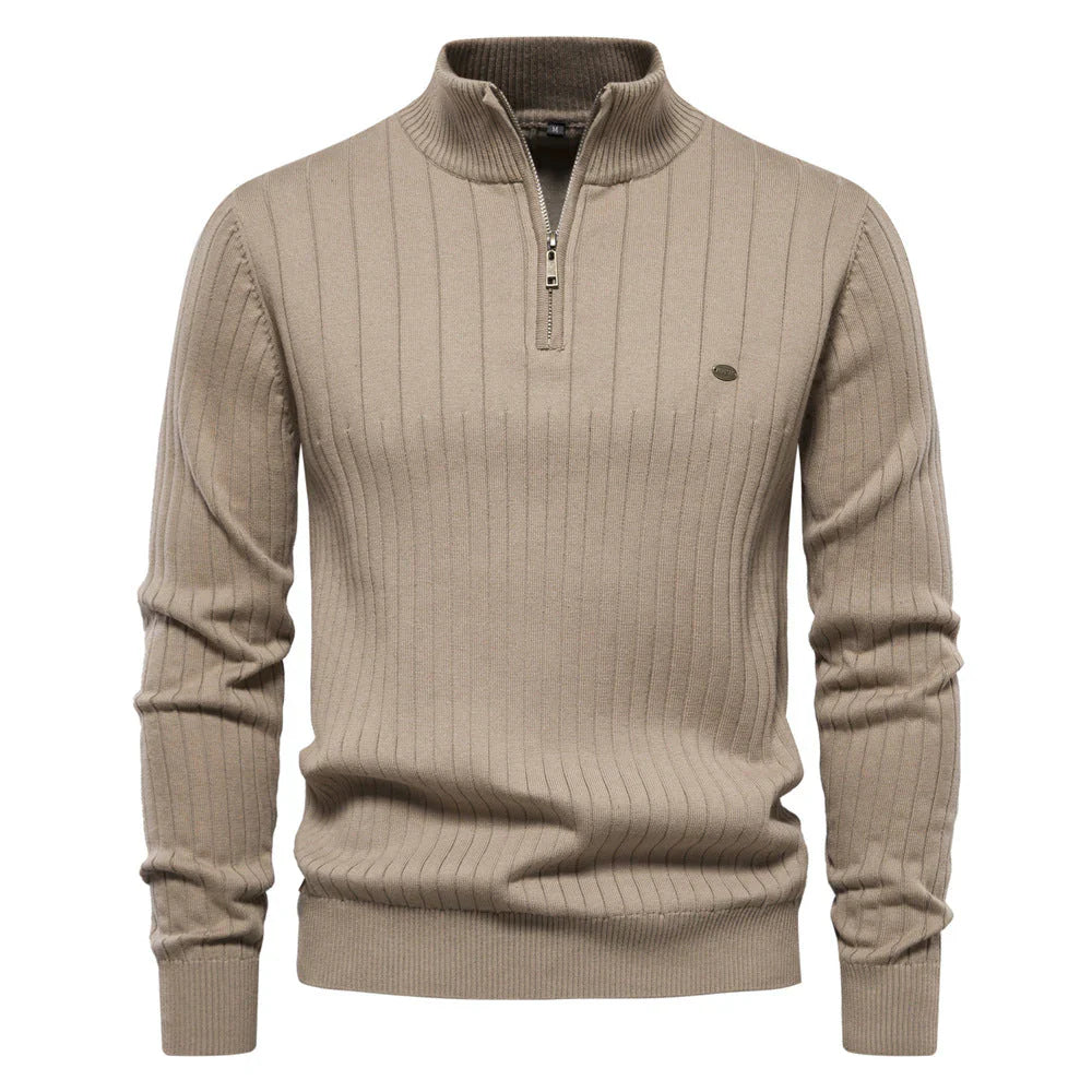 New Autumn Zip Sweater for Men Aiopeson