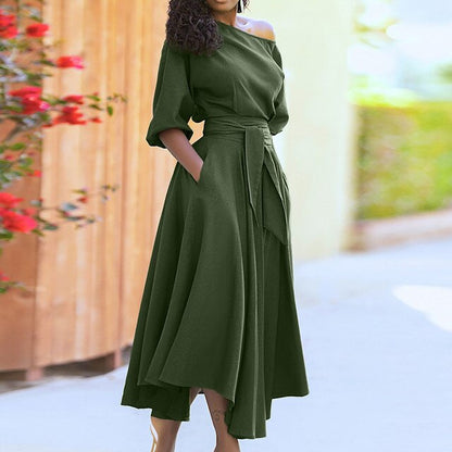 Antonina - Elegant midi dress with half sleeves for women 