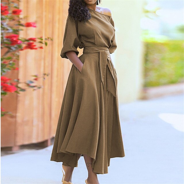 Antonina - Elegant midi dress with half sleeves for women 