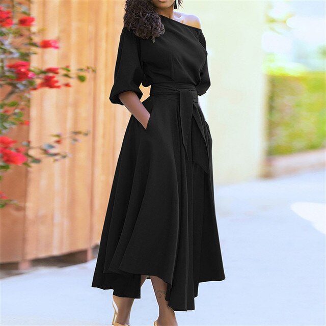 Antonina - Elegant midi dress with half sleeves for women 