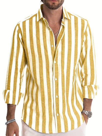 Striped Long Sleeve Summer Shirt for Men Osric