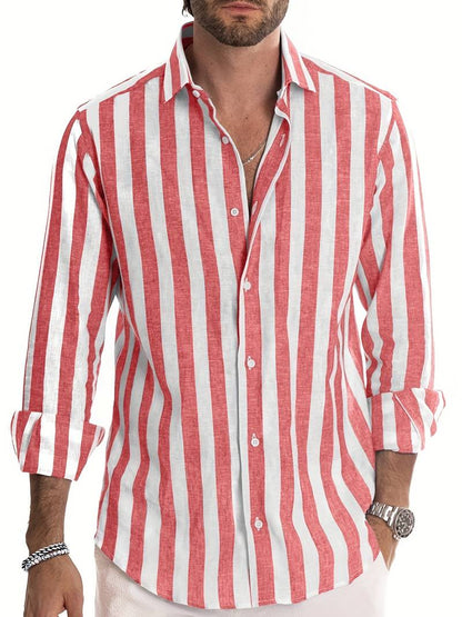 Striped Long Sleeve Summer Shirt for Men Osric