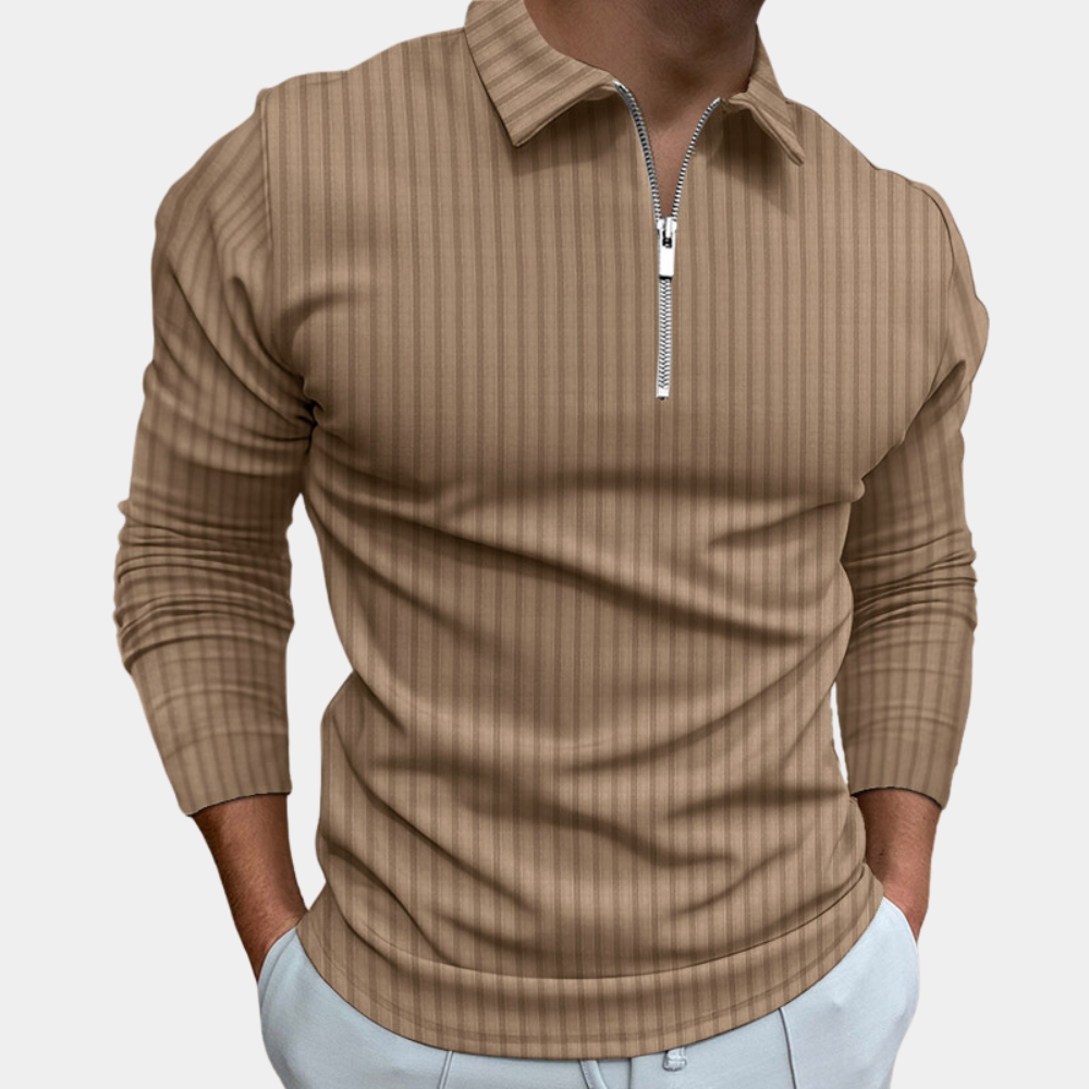 Long-sleeved men's shirt with zipper Bendix