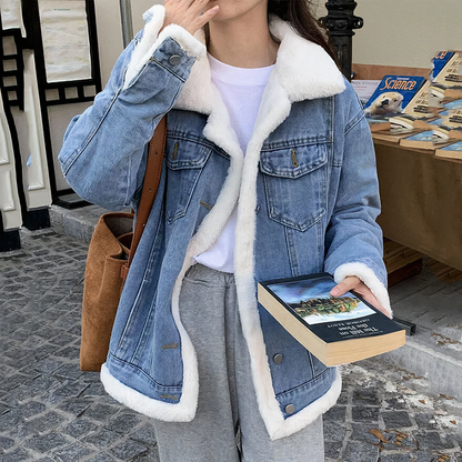 Fleece denim jacket for winter Callie 