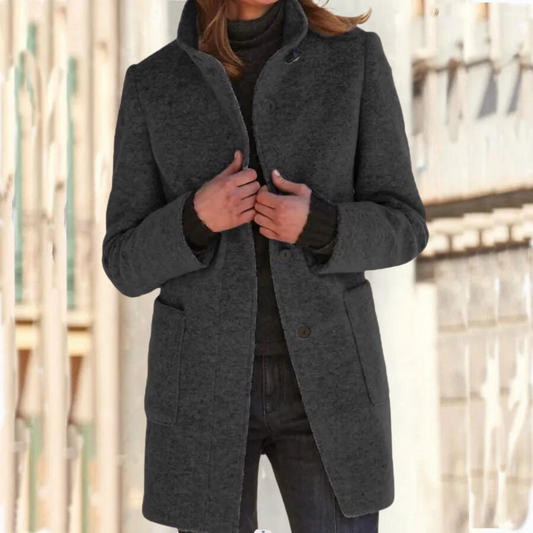 Stylish stand-up collar coat for women Camille