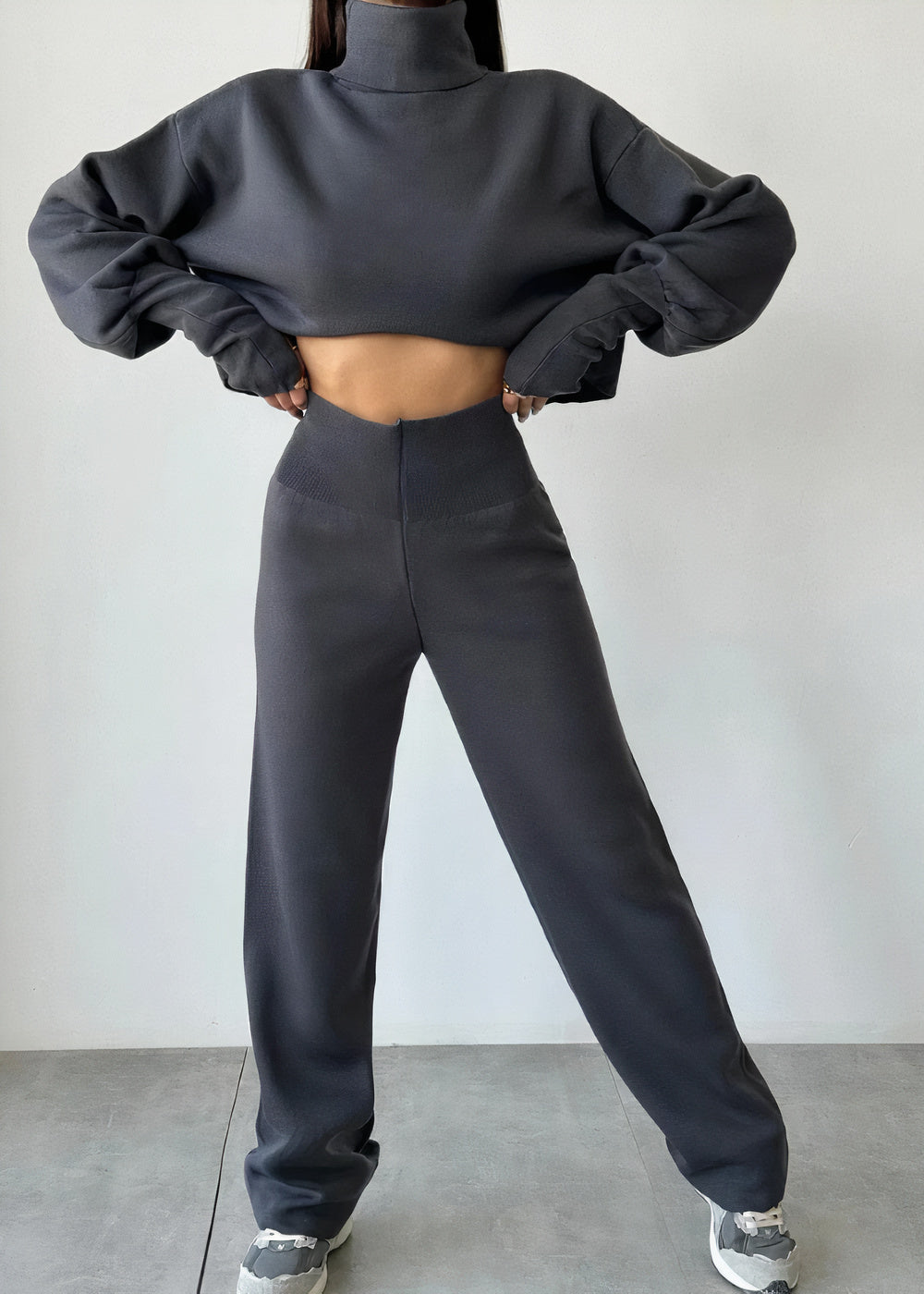 Comfortable turtleneck suit set Cas