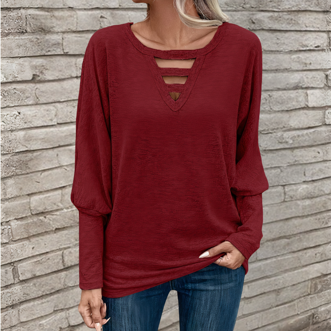 Comfortable long-sleeved top for women Cataleya