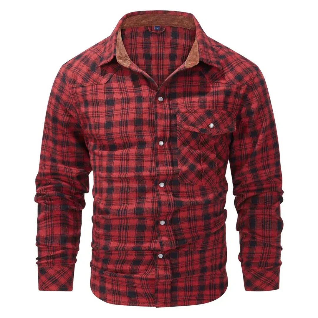 Checked long-sleeved shirt for men Charles