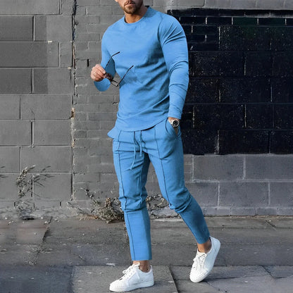 Men's Classic Long Sleeve Sweater and Pants Set Edward