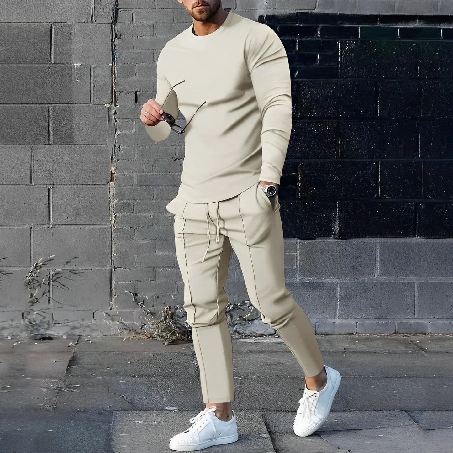 Elegant men's set consisting of a long-sleeved sweater and trousers Edward