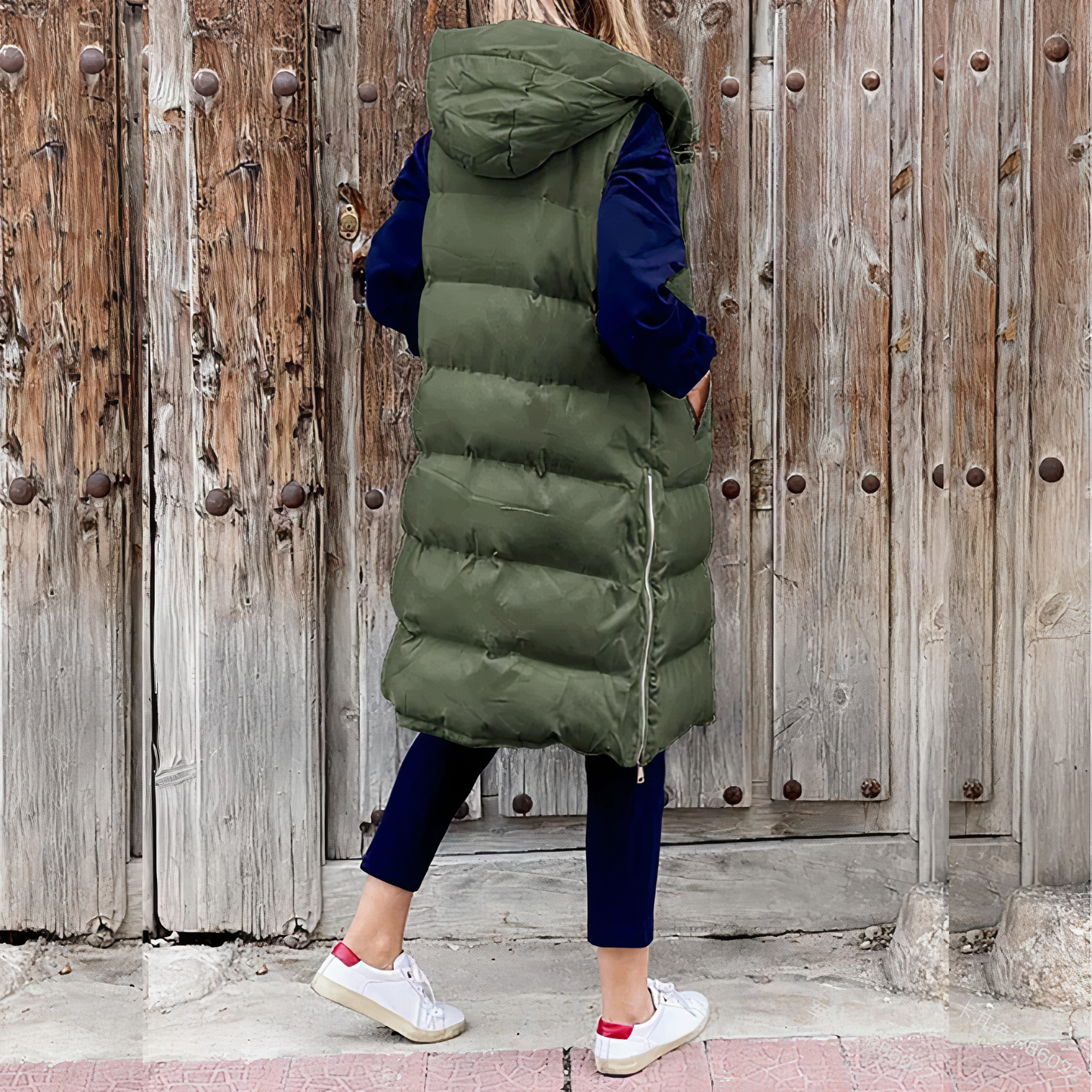 Long Hooded Jacket with Vest Elena