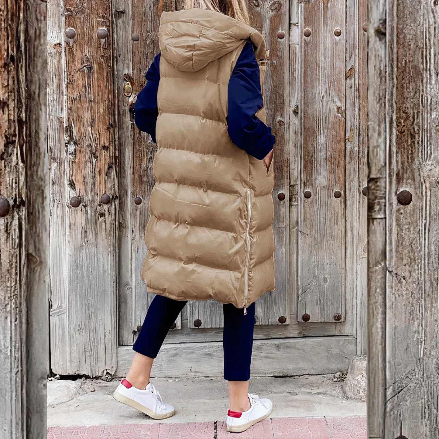 Long Hooded Jacket with Vest Elena