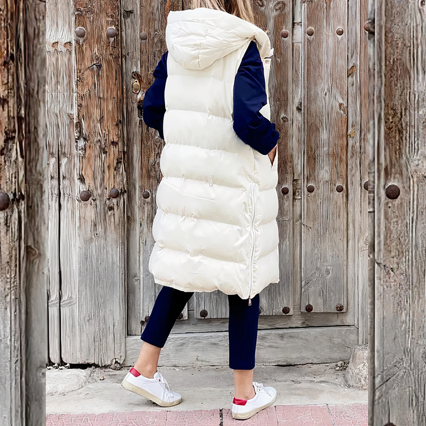 Long Hooded Jacket with Vest Elena