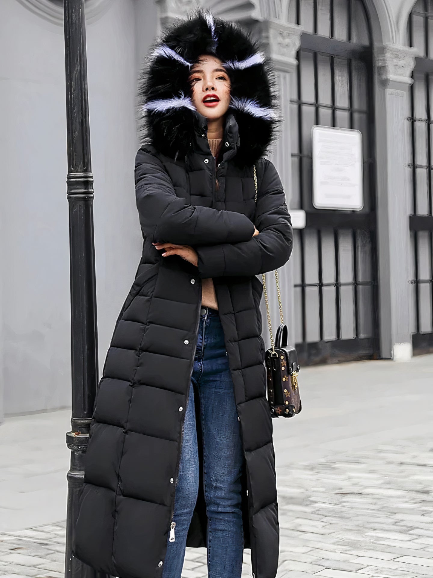 Long cozy winter coat for women Estella