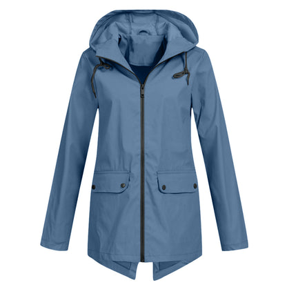 Women's Long Raincoat with Hood Romy