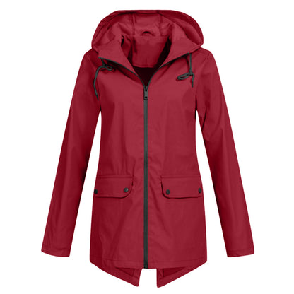 Women's Long Raincoat with Hood Romy