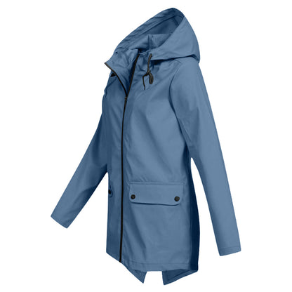 Women's Long Raincoat with Hood Romy