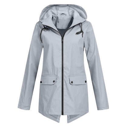 Women's Long Raincoat with Hood Romy