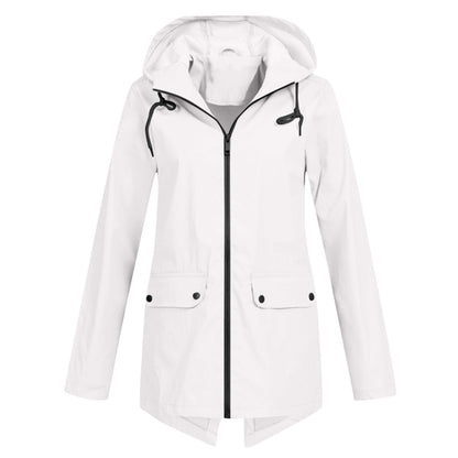 Long raincoat with hood for women Romy