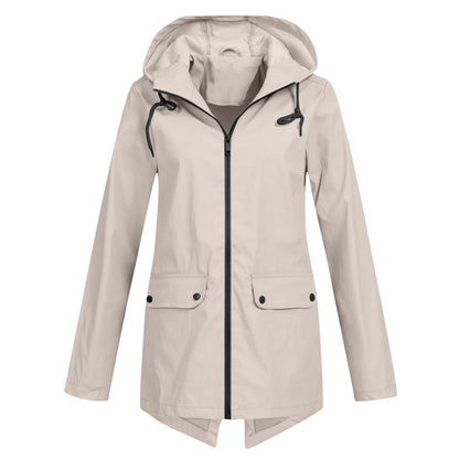 Women's Long Raincoat with Hood Romy