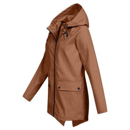 Women's Long Raincoat with Hood Romy